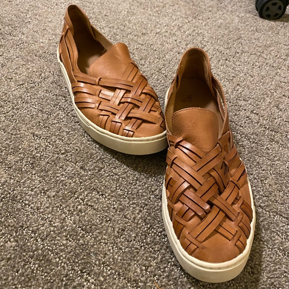 Frye Leather Huarache Slip On Shoes, size 10